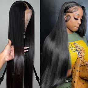 HD Invisible Lace Closure Wigs Straight Hair Glueless Human Hair Wigs