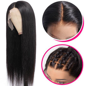 HD Invisible Lace Closure Wigs Straight Hair Glueless Human Hair Wigs