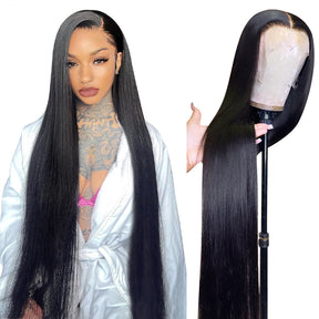 HD Invisible Lace Closure Wigs Straight Hair Glueless Human Hair Wigs