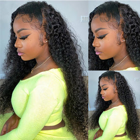 HD Lace Frontal Wigs Brazilian Human Hair Jerry Curly Wig