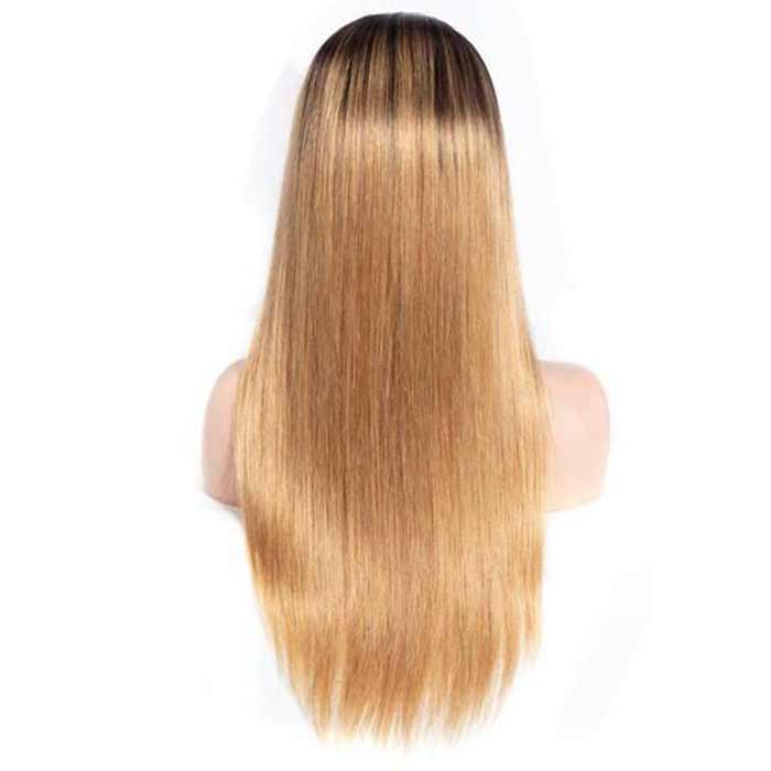 Highlight Ombre T1B/27 Honey Blonde Straight Lace Front Wig For Women