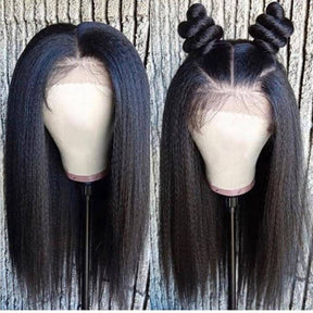Kinky Straight 13x4 HD Transparent Lace Front Wig Natural Hairline Pre-Plucked