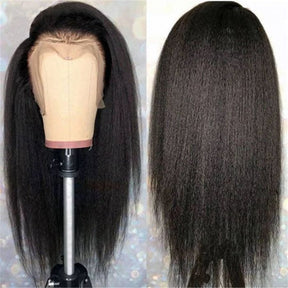 Kinky Straight 13x4 HD Transparent Lace Front Wig Natural Hairline Pre-Plucked