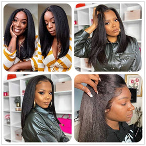 Kinky Straight 5x5 HD Lace Closure wig Natural Hairline Pre-Plucked