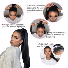Long Body Wave Ponytail Human Hair Brazilian Wig For Women