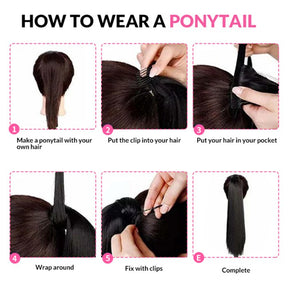 Long Body Wave Ponytail Human Hair Brazilian Wig For Women