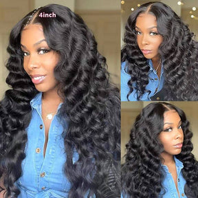 Loose Deep Wave Wig 4x4 5x5 Closure Wig Transparent Lace Wigs For Women