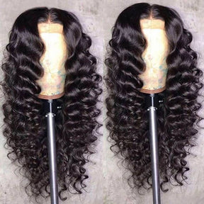 Loose Deep Wave Wig Preplucked Hairline HD Transparent Skin Melt Lace Front 13x4 Human Hair Wigs