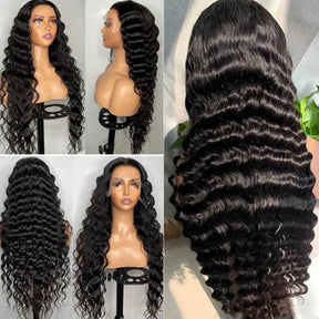 Loose Deep Wave Wig Preplucked Hairline HD Transparent Skin Melt Lace Front 13x4 Human Hair Wigs