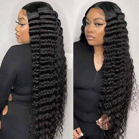 Loose Deep Wave Wig Preplucked Hairline HD Transparent Skin Melt Lace Front 13x4 Human Hair Wigs