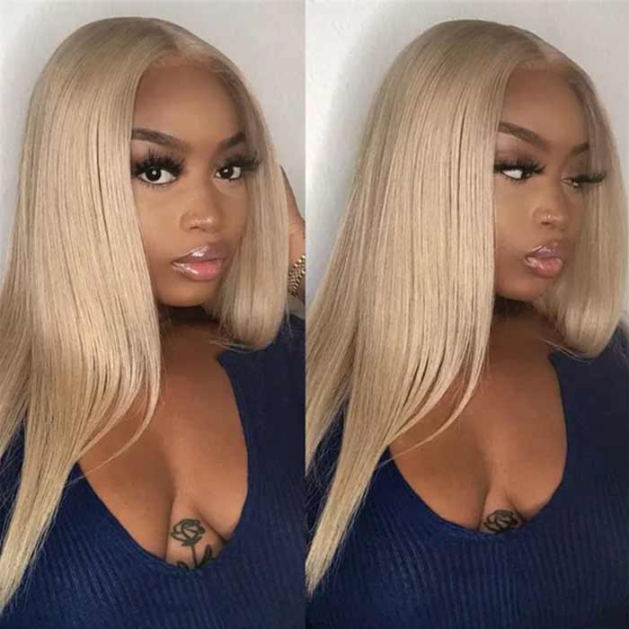 Mandisa Ash Blonde Color Straight 13x4 Preplucked Transparent HD Lace Front Wigs