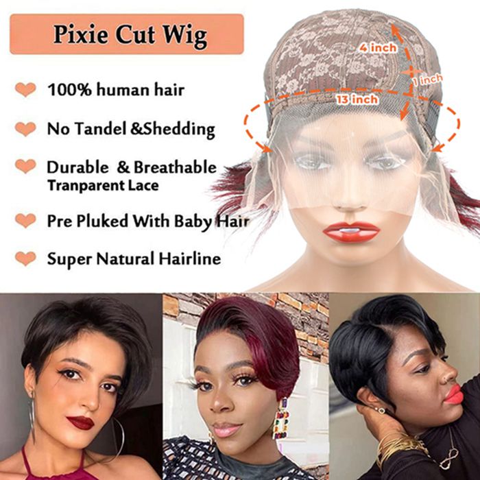 Flash Sale-Pixie Cut Wig Human Hair Short Bob For Black Women 1B-99J Pre plucked Wig