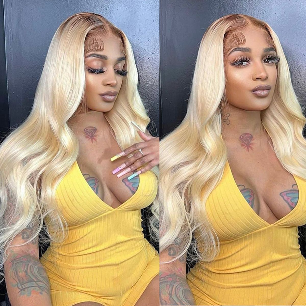 1B/613 13x4 Body Wave Lace Front Ombre Human Hair Wigs