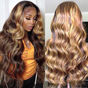 P4/27 Highlight Wig Brazilian Body Wave Wig 13x4 Highlight Lace Front Human Hair Wig