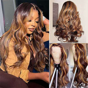 P4/27 Highlight Wig Brazilian Body Wave Wig 13x4 Highlight Lace Front Human Hair Wig