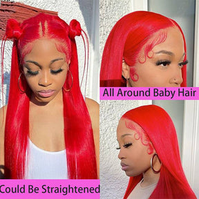 Red Lace Front Human Hair Wigs 13x4 4x4 Straight Wig Glueless Frontal Wig