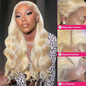 Blonde Body Wave 13x4 Transparent Human Hair Lace Front Wigs