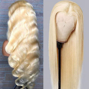 Blonde Body Wave 13x4 Transparent Human Hair Lace Front Wigs