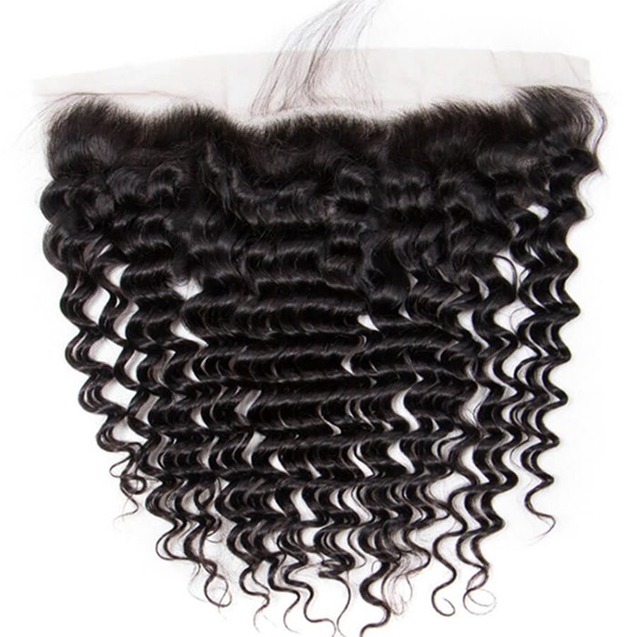 Transparent Lace Frontal Deep Wave 13x4 Ear to Ear Lace Frontal Human Hair 12A Best Quality
