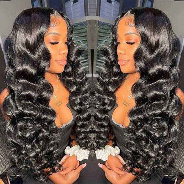 HD Transparent Lace Wig 13x4 Loose Wave Human Hair Wig Pre Plucked Hairline