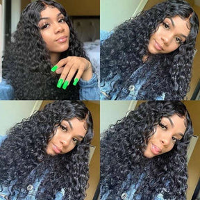 V Part Wig Natural Scalp Water Wave Human Hair Wigs