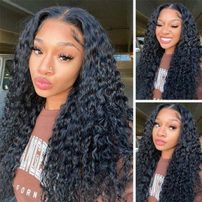 V Part Wig Natural Scalp Water Wave Human Hair Wigs
