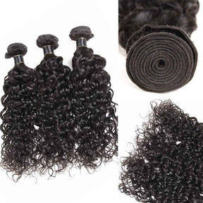 Virgin Water Wave Hair 3 Bundles With Closure High Quality 100% Unprocessed Human Hair Bundles With Closure