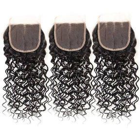 Virgin Water Wave Hair 3 Bundles With Closure High Quality 100% Unprocessed Human Hair Bundles With Closure