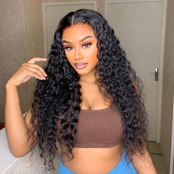 Water Wave 13x4 13x6 Transparent Lace Frontal Wig Brazilian Human Hair Wigs