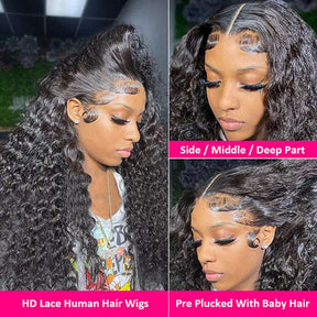 Water Wave HD Lace Wigs 13x4 Lace Frontal Wig Brazilian Human Hair Wigs