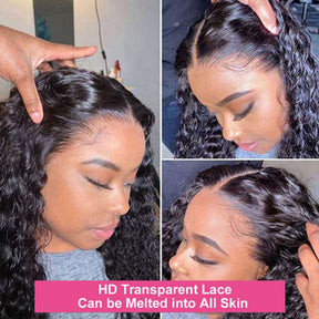 Water Wave Hair 13x4 Lace Front Wigs Glueless HD Transparent Lace Wig Pre-plucked Hairline