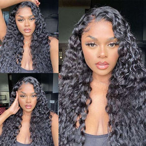Water Wave Hair 13x4 Lace Front Wigs Glueless HD Transparent Lace Wig Pre-plucked Hairline