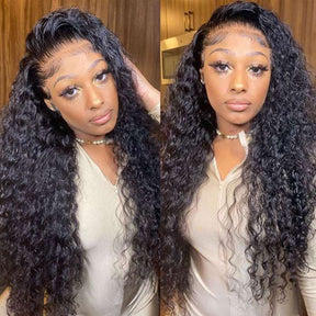 Water Wave Hair 13x4 Lace Front Wigs Glueless HD Transparent Lace Wig Pre-plucked Hairline