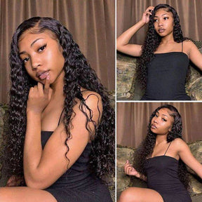 Water Wave Hair 13x4 Lace Front Wigs Glueless HD Transparent Lace Wig Pre-plucked Hairline