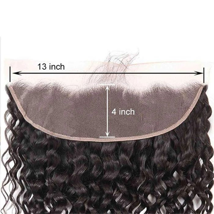 Water Wave Virgin Hair Weave 3 Bundles With 13x4 Lace Frontal