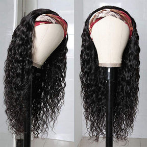 Water Wave Wigs Human Hair Headband Wigs Natural Wave Half Wigs