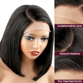 Wear And Go-Deep Side Part Transparent HD Lace Bob Wig