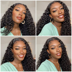 Wear And Go-Deep Wave HD Glueless Human Hair Pre Cut Lace Wig