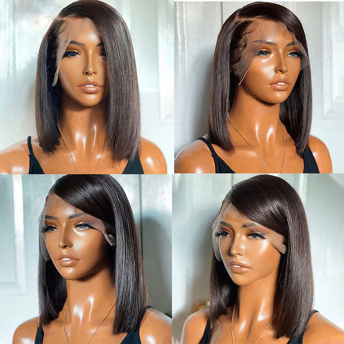 Wear And Go-Glueless Super Natural Side Part Lace Bob Wig