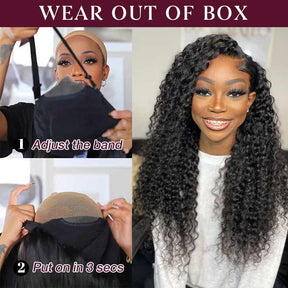 Wear And Go-Jerry Curly HD Glueless Human Hair Pre Cut Lace Wig