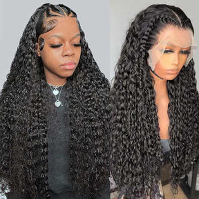Deep Wave HD Full Lace Frontal Human Hair Wigs Pre Plucked