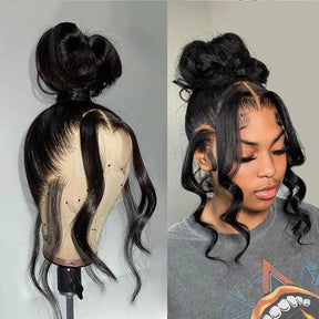 Body Wave Transparent HD Full Lace Frontal Human Hair Wigs Pre Plucked